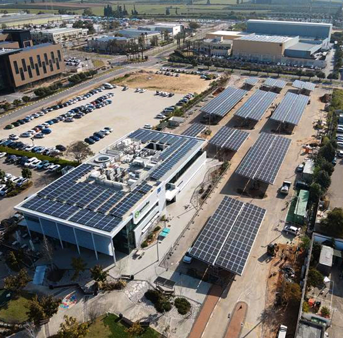 קירוי סולארי לחניון קיסריה